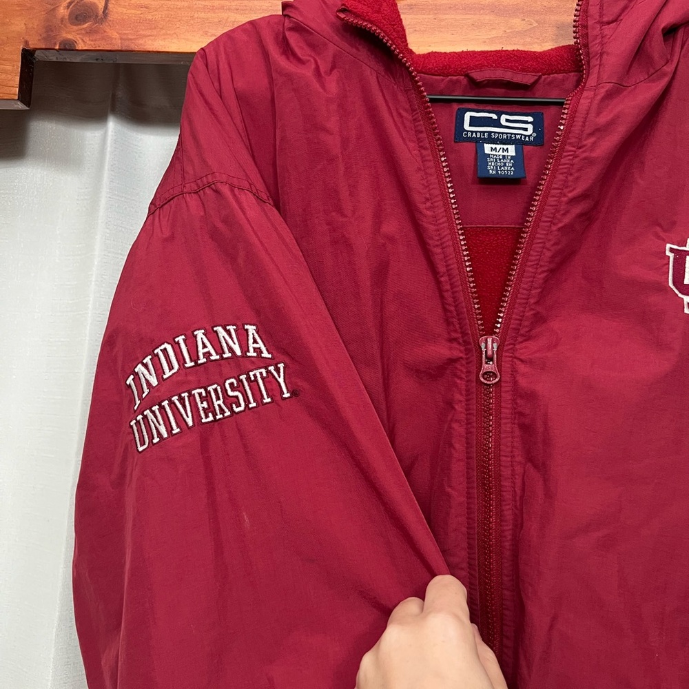 Indiana University Insulated Zip Up Hooded Windbreaker - Picture 2 of 8